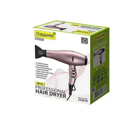 Фен стайлер Maestro MR224 mars для укладки волос Концетратор 2300Вт Розовый/Черный - фото 2