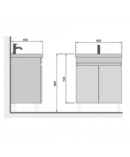 Тумба Мойдодир Windy 60-U підвісна з умивальником Sempre 60 Білий - фото 5