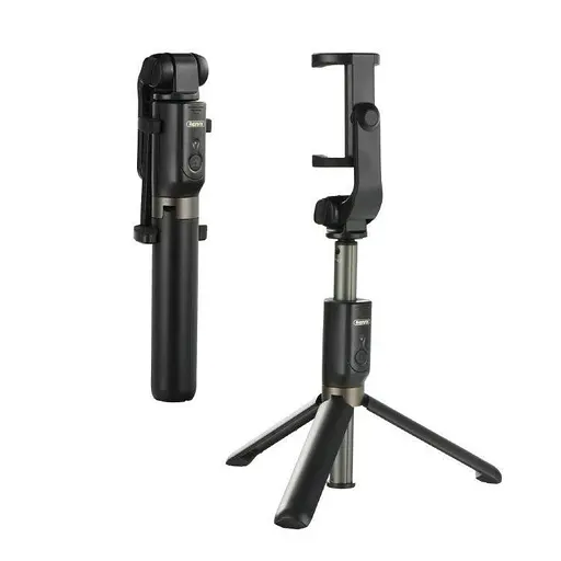 Селфи монопод Remax RP-P9 bluetooth + тринога + пульт Черный - фото 4