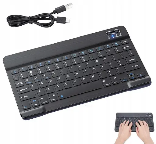Клавіатура з мишкою Keyboard set AND 5370 для планшета телефону Bluetooth iPad iPhone Android Type-C Чорний - фото 2