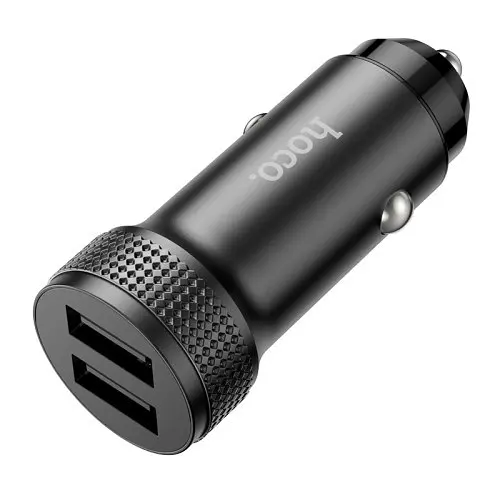 Автомобильное зарядное устройство HOCO Z49 Level dual port car charger черный - фото 3