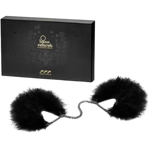 Наручники Bijoux Indiscrets Za za zu Feahter Handcuffs чорний - фото 1