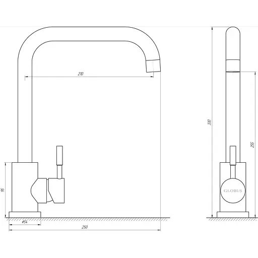 Змішувач для кухні Globus Lux ALPEN SUS-203L - фото 4