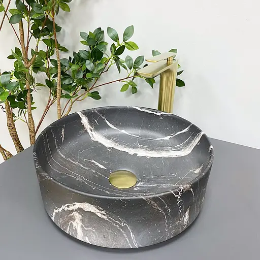 Умивальник VBI Prato black onyx matt накладний VBI-011406, Чорний матовий - фото 5