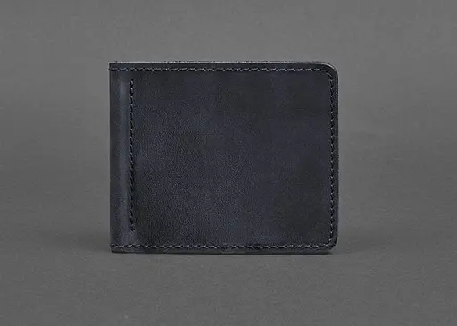 Мужской кожаный портмоне синий 1.0 зажим для денег - фото 1