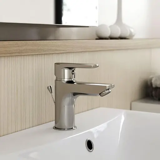 Змішувач для умивальника Cersanit Vero S951-145 з донним клапаном Хром 30412 - фото 4