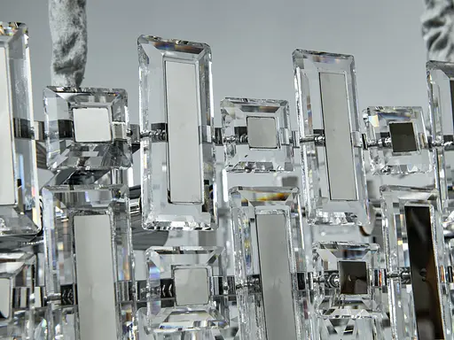 Підвісна кришталева овальна люстра для обідньої зони, 8 ламп, хром - фото 3