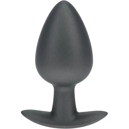 Анальна пробка Ouch! Smooth Anal Plug Metallic L 8.9 см (сірий)