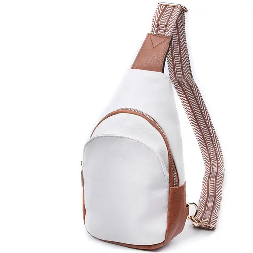 Женская сумка Vintage через плечо из экокожи с акцентом на текстильную лямку 15х25х5 см sum0026967 - фото 1