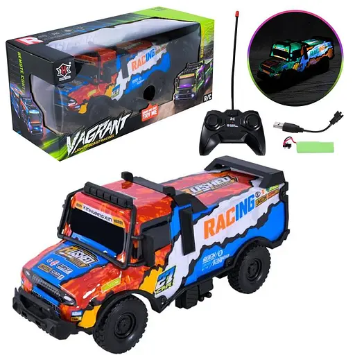 Вантажівка на радіокеруванні, акумулятор, світло, 31x12x14 см, 000-038 (В асортименті)