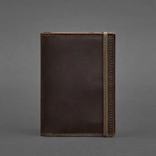 Шкіряна обкладинка для паспорта 2.0 темно-коричнева Crazy Horse - фото 7
