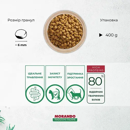 Сухой корм для котят Morando Tradizioni Kitten с курицей и лососем 400 г - фото 2