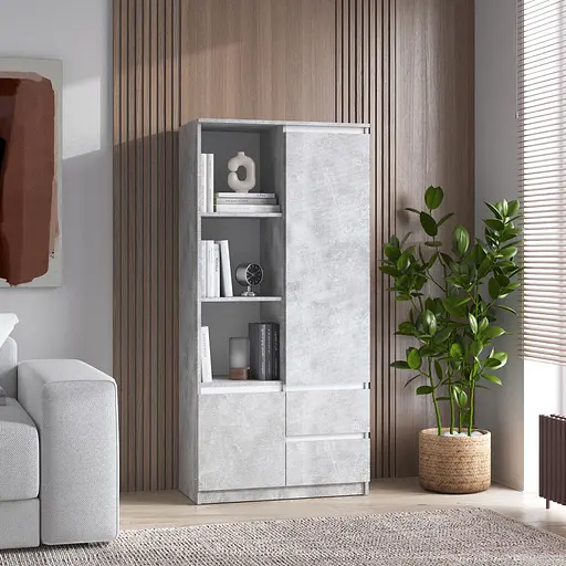 Шафа для книг Vays R-26 пенал з полицями та шухлядами ЛДСП 80x40x170 см для дому офісу вітальні - фото 10