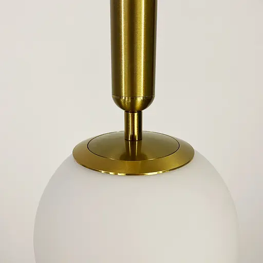 Подвесной латунный светильник с белым матовым плафоном. | Line F | Арт. A345/1 AB+WT - фото 4