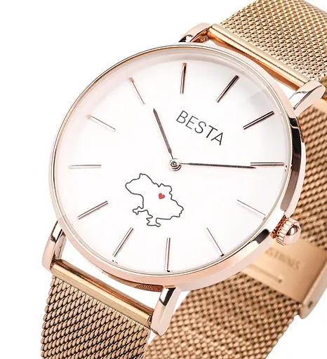 Наручний годинник жіночий Besta Love UA Rosegold Золотий (3143) - фото 2
