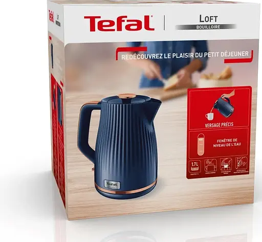 Электрочайник Tefal Loft, 1,7 л, пластик, Strix, синий - фото 7