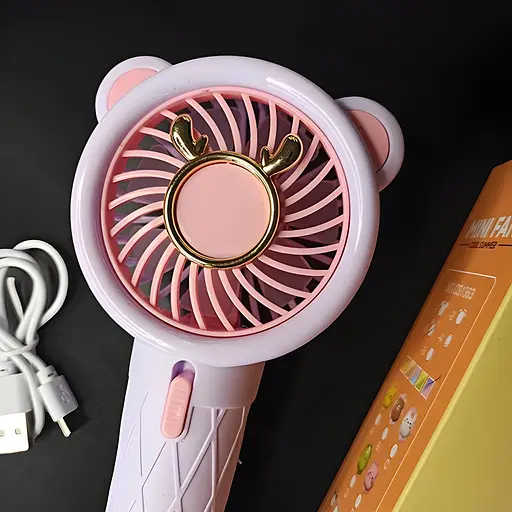 Дитячий портативний USB-вентилятор на акумуляторі Cool Summer рожевий (CS1363) - фото 3