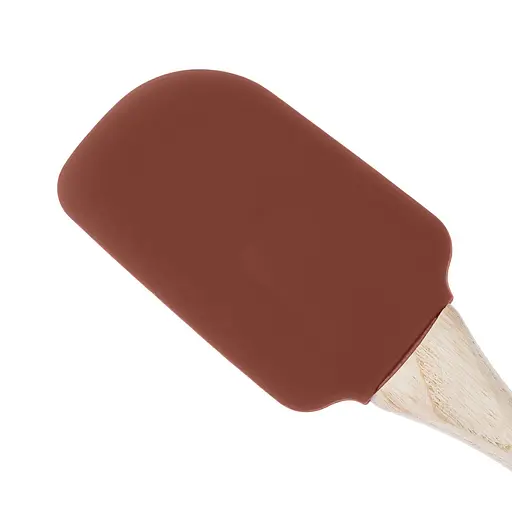 Лопатка силіконова кухонна з дерев'яною ручкою 22.5 см, Profsil Коричневий 87190 - фото 6