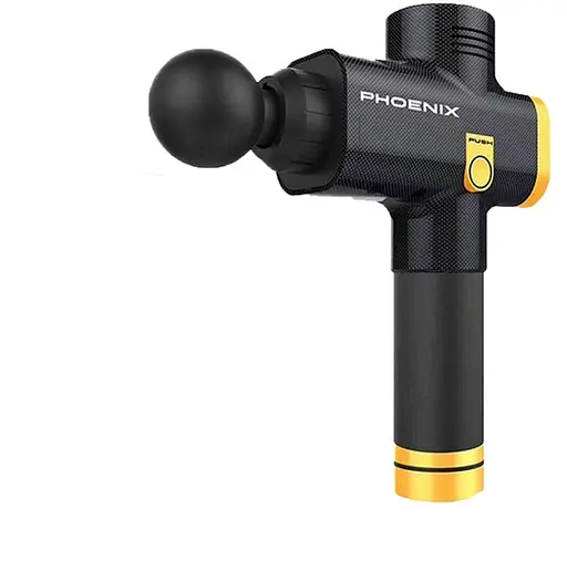 Ударный массажер триггерных точек Phoenix A2 Пистолет массажный 2400mAh 3 скорости 6 насадок - фото 2