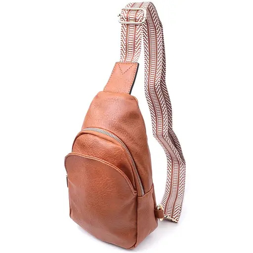 Женская сумка Vintage через плечо из экокожи с акцентом на текстильную лямку 15х25х5 см sum0026972 - фото 1