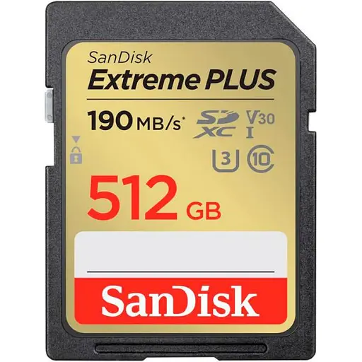 Карта памяти Sandisk 512GB SDXC Extreme PLUS Memory Card + 2 years Rescue (SDSDXWV-512G-GNCIN) - фото 1