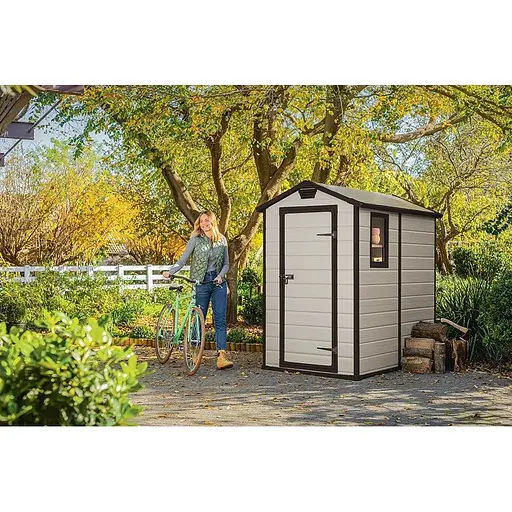 Садовий пластиковий будиночок Keter MANOR 4х6S бежевий - фото 4