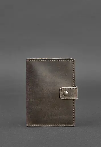 Шкіряна обкладинка для паспорта 5.0 (з віконцем) темно-коричнева - фото 2