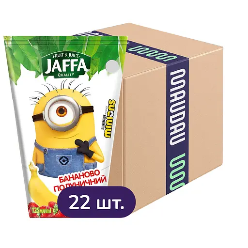 Упаковка нектара Jaffa Minions Бананово-клубничный 2.75 л (125 мл x 22 шт.) - фото 1