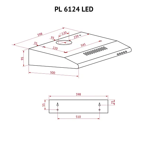 Вытяжка плоская PERFELLI PL 6124 I LED - фото 11