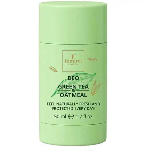 Парфумований дезодорант-стік Famire Зелений Чай та Вівсянка без алюмінію 50 мл
