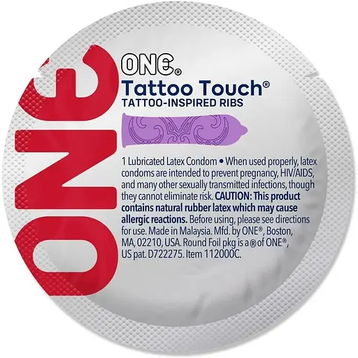 Презервативи латексні One Tattoo Touch Purple