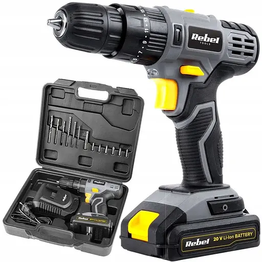 Акумуляторний ударний дриль-шурупокрут Rebel RB-1002 - фото 1