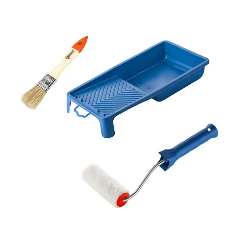 Валик "Велюр" 100х30 мм с ручкой, ванночка и кисточка "Стандарт" Polax (770-243) - фото 1