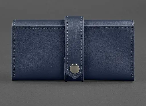Шкіряне портмоне 3.0 темно-синє - фото 1