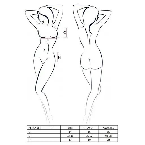 Комплект белья Passion PETRA Set black L/XL - фото 6