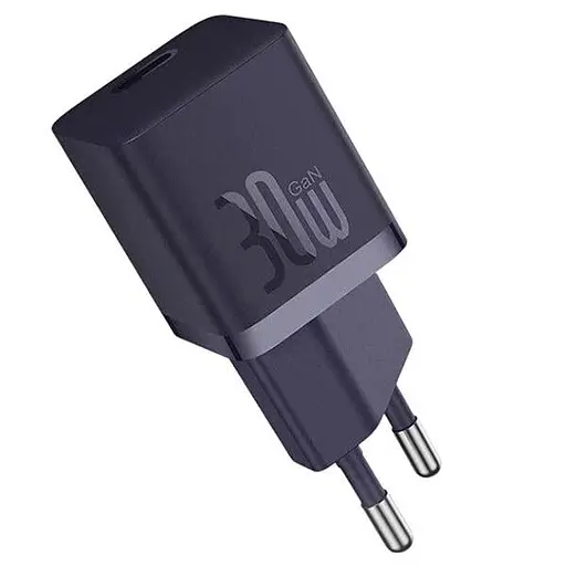 Зарядний адаптер блок Baseus GaN 5S Fast Charger 30 W P10162504523-00 фіолетовий - фото 3