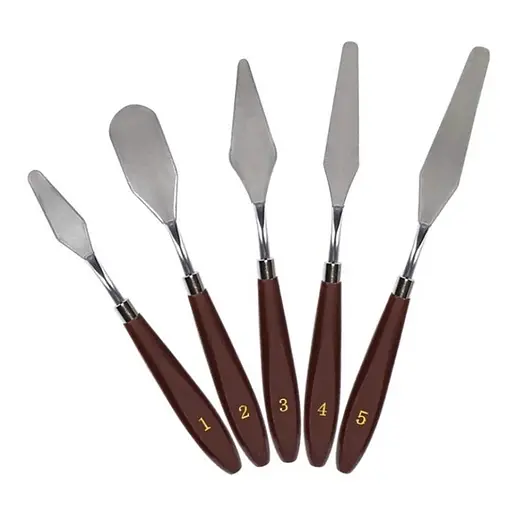 Набір мастихінів (палетних ножів) кондитерських шпателів скребків для декорування тортів та десертів, 5 шт 88312 - фото 1