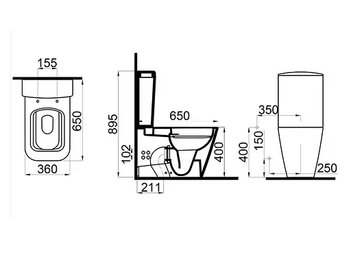 Унитаз-компакт IDEVIT Halley Rimless c функцией биде с сиденьем Soft Close дюропласт + бачок SETK3204-0315-001-1-6200 - фото 3