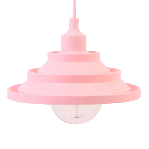 Светильник подвесной силиконовый универсальный гармошкой "Пирамидка" розовый шнур 1,5м TM LUMANO - фото 1