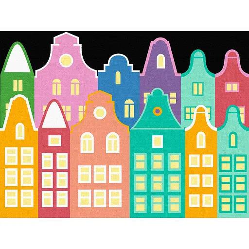 Картина за номерами Rosa Start Яскраві будиночки 15х20 см з мольбертом - фото 2