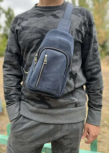 Шкіряна чоловіча сумка Newery 17х31х8 см sum0023782 - фото 2