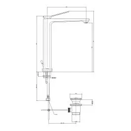 Смеситель для раковины высокий Paffoni Tilt с донным клапаном steel TI085ST, Нержавеющая сталь - фото 3