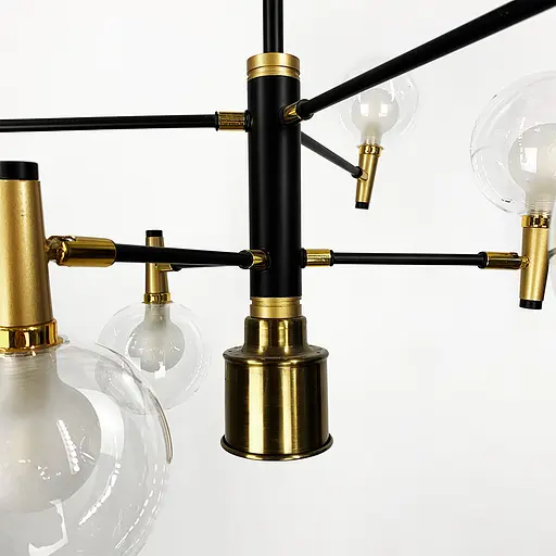 Люстра на 6 ріжків з поворотними плафонами у двох кольорах Line.F Колір плафона Прозорий + матовий - фото 3