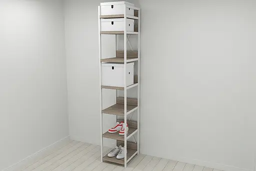 Шкаф Гардероб Уни секция 4 серии Конект Ferrum-decor 220x40x50см Белый металл ДСП Дуб Сонома Трюфель 32 мм (FRD-104558)