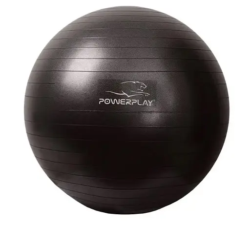 М'яч для фітнесу (фітбол) PowerPlay 4001 Ø65 cm Gymball Чорний + помпа (PP_4001_65_Black) - фото 2