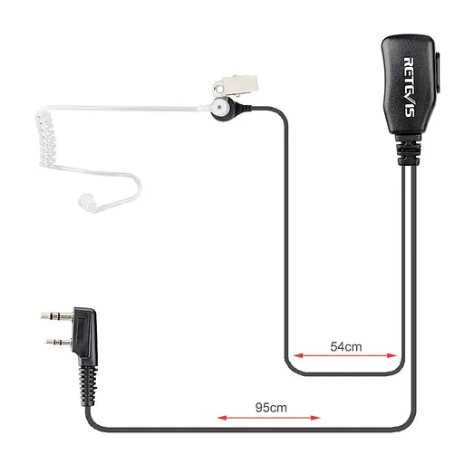 Проводная гарнитура с кнопкой PPМ Retevis EAK001 для раций Retevis, Kenwood, Baofeng и других (100917) - фото 4