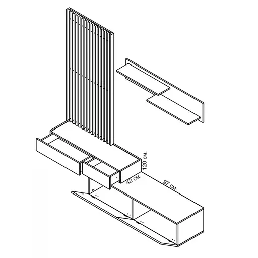 Модульная стенка для гостиной Гербор Ребекка Дуб артизан + Нимфея альба (GRB-1919) - фото 3