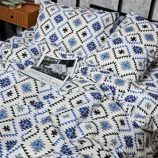 Комплект постельного белья Moon&Star Детский 110x140 см наволочки 2x40x40 см Blue Mosaic Бязь Gold Люкс - фото 4