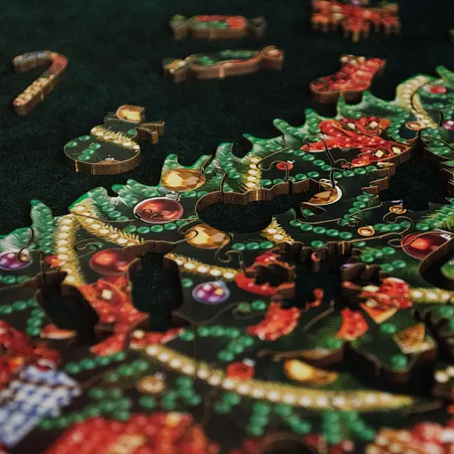 Пазл деревянный Праздничная Елка, А5, 35 элементов, Деревянная коробка - фото 9