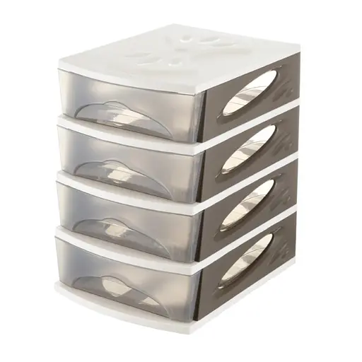 Модульний комод MEDYA, 26x35x39h4 висувні ящики, сіро-бежевий